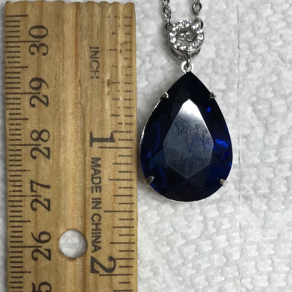 Peaky Blinders Grace Shelby Teardrop Sapphire Necklace, Handmade Replica - Picture 13 of 15
